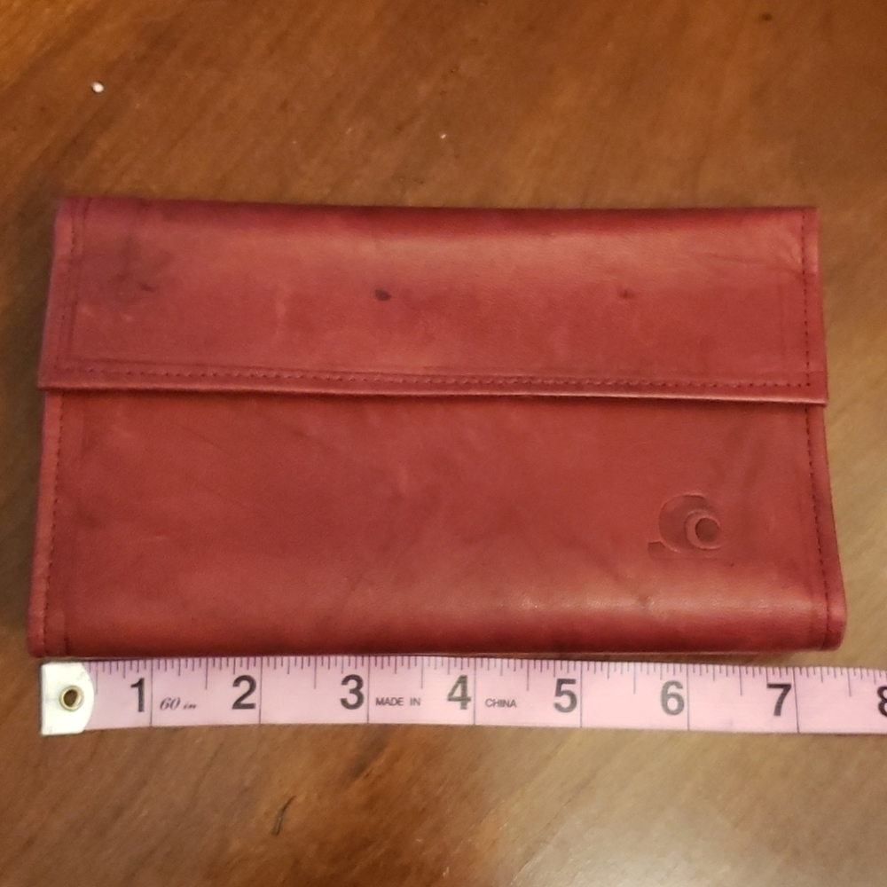 Vtg Top Grain Cowhide Leather Checkbook Wallet